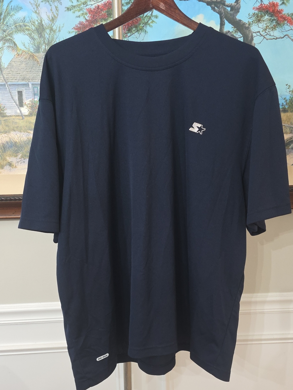 STARTER Navy Short Sleeve Crew Tee with Small Chest Logo